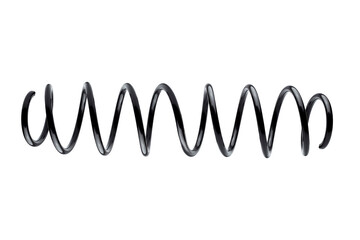 coil spring long spiral in black steel car suspension system spare parts, iron object replacement...