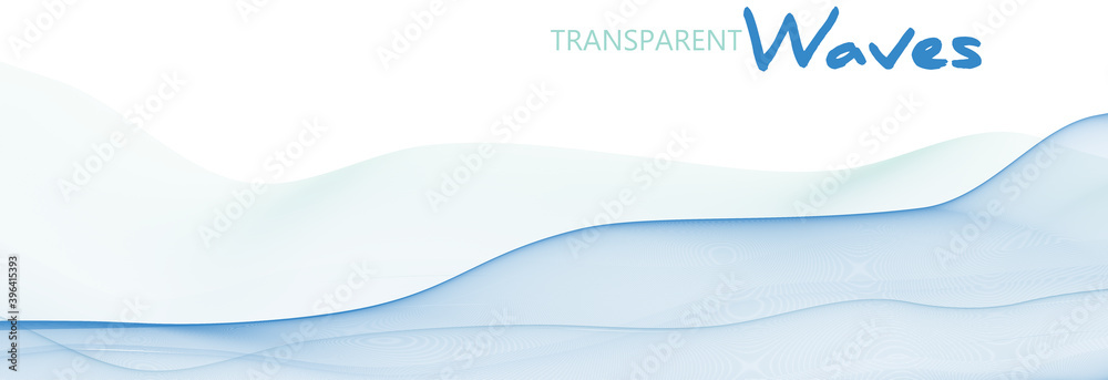 Poster Background with transparent undulating light blue thin lines