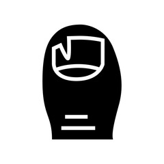 crashed nail disease glyph icon vector. crashed nail disease sign. isolated contour symbol black illustration