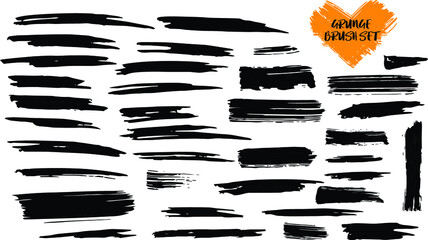 set of black and white paint brushes