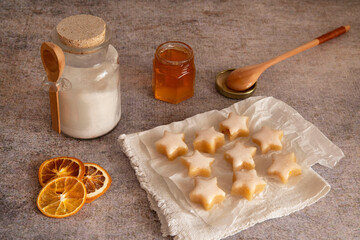 Home-made Christmas star-shaped cakes