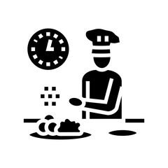 chef cooking glyph icon vector. chef cooking sign. isolated contour symbol black illustration