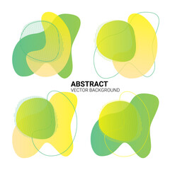 Abstract freeform in yellow-green color gradient. Fluid organic colorful shapes. Vector liquid shape with effect soft transition flux