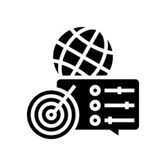 optimization of supply chains glyph icon vector. optimization of supply chains sign. isolated contour symbol black illustration