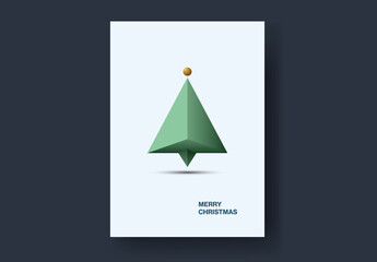 3D Modern Christmas Tree Card