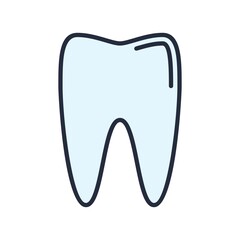 Tooth Icon flat vector illustration for dentist logo concept.