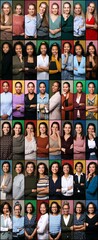 Obraz premium Group of 6 beautiful commercial women laughing