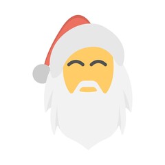 Santa Claus cartoon icon. Santa Claus face in flat design. Christmas card template, background decoration element.