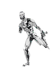master cyber robot is dancing