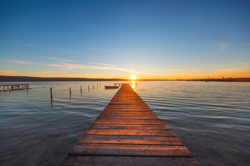 Obraz na płótnie Canvas Sunset Over the lake HDR Image