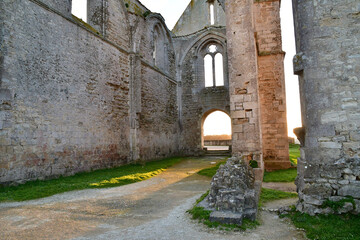 Fototapeta na wymiar La Flotte, Ile de Re,France - march 13 2020 : Notre Dame de Re cistercian abbey