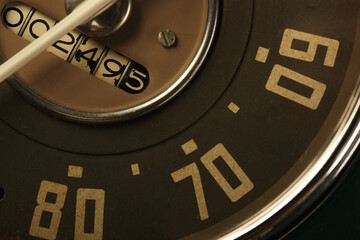Old speedometer in truck