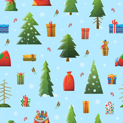 New Year Christmas elements vector pattern illustration