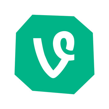 Vine logo. Vine app could be used to browse videos. Vine app . Kharkiv, Ukraine - October, 2020
