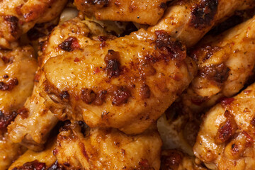 Baked chicken wings. Culinary background