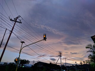 cable car at sunset