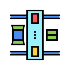 machine for closed boxes color icon vector. machine for closed boxes sign. isolated symbol illustration