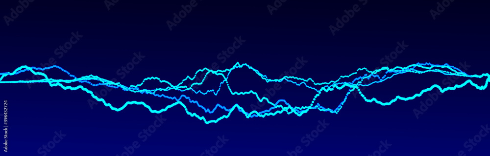 Poster sound wave element. abstract blue digital equalizer. big data visualization. dynamic light flow. 3d 