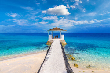 Gazebo at tropical paradise beach