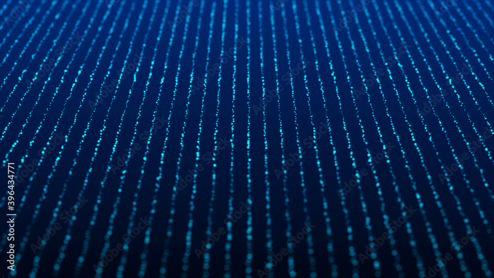 Aufkleber network connection structure. technological blue background. big data visualization. 3d rendering.