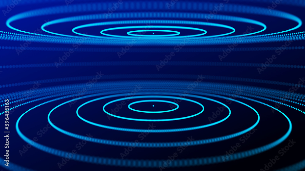 Poster Abstract background with connecting dots and lines. Futuristic particles background. Big data visualization. 3D rendering.