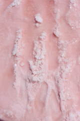 Close up of Pink Salt Lake, Victoria, Australia
