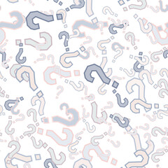 Quiz seamless pattern. Question marks, doubt, faq
