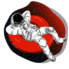 Astronauta flotando en el espacio © Roberta