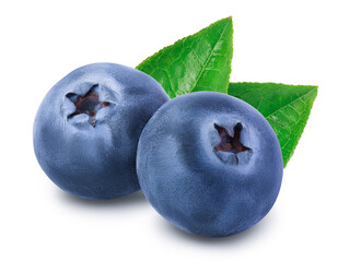 Obraz premium fresh blueberry isolated on white background closeup with clipping path and full depth of field