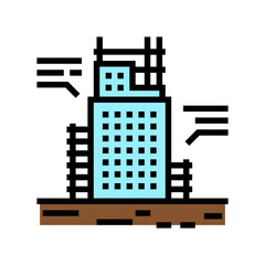 Obraz premium building engineering color icon vector. building engineering sign. isolated symbol illustration