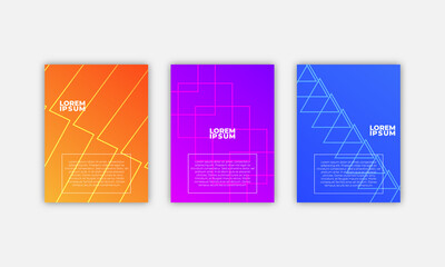 Minimal covers design. Cool gradients. Future geometric template. Eps10 vector.