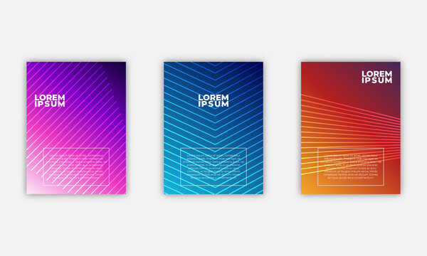 Minimal covers design. Cool gradients. Future geometric template. Eps10 vector.