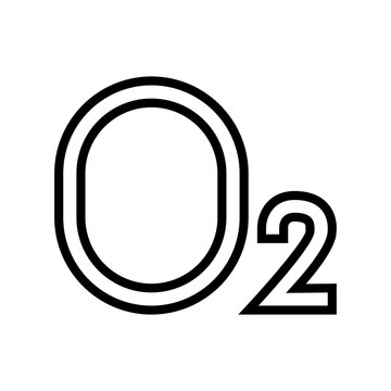 o2 oxygen line icon vector. o2 oxygen sign. isolated contour symbol black illustration