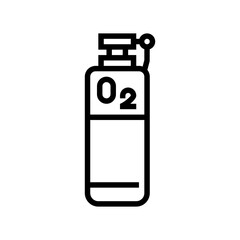 oxygen tank line icon vector. oxygen tank sign. isolated contour symbol black illustration