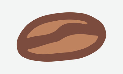 Doodle coffee bean illustration. Simple outline drawing. Morning drink for breakfast. Hand drawn design element