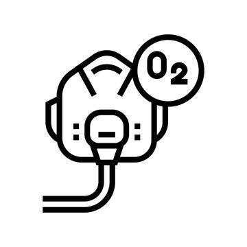 pilot oxygen facial mask line icon vector. pilot oxygen facial mask sign. isolated contour symbol black illustration