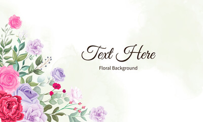 Beautiful blooming flower and leaves background design