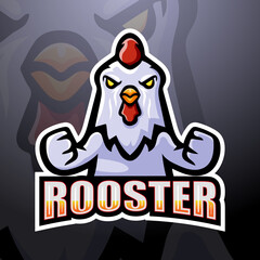 Rooster mascot esport logo design