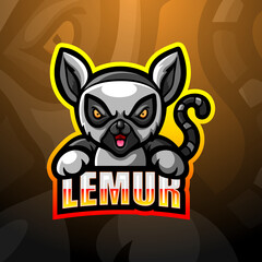 Lemur mascot esport logo design © frescostudio