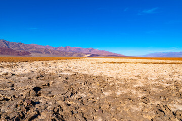 USA, CA, 30 of November 2020, Death Valley, Scenic view.  Lifeless desert with it`s own Flora. 