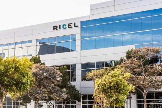 Sep 21, 2020 South San Francisco / CA / USA - Rigel HQ in Silicon Valley; Rigel is a biotechnology pharma company whose drug, fostamatinib, is being evaluated for the treatment of COVID-19 pneumonia