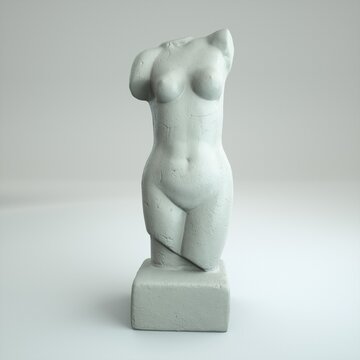 statue woman breasts decoration 3d rendering
