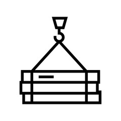 building materials transportation line icon vector. building materials transportation sign. isolated contour symbol black illustration