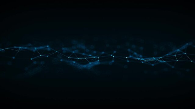 Motion graphic of Blue polygonal abstract background, Seamless loop video