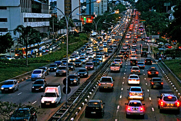 Congestionamento de transito. São Paulo.