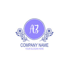 Initial AZ Handwriting, Wedding Monogram Logo Design, Modern Minimalistic and Floral templates for Invitation cards	