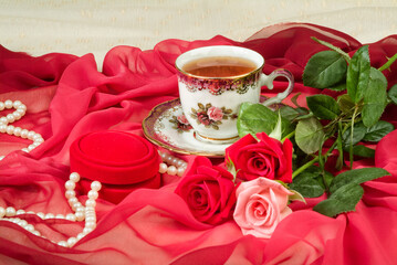 Cup Of Tea And Roses