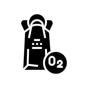 oxygen mask package glyph icon vector. oxygen mask package sign. isolated contour symbol black illustration