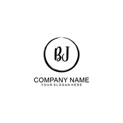 Initial BJ Handwriting, Wedding Monogram Logo Design, Modern Minimalistic and Floral templates for Invitation cards	