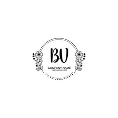 Initial BV Handwriting, Wedding Monogram Logo Design, Modern Minimalistic and Floral templates for Invitation cards	